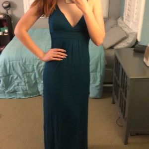 Long dark blue formal dress